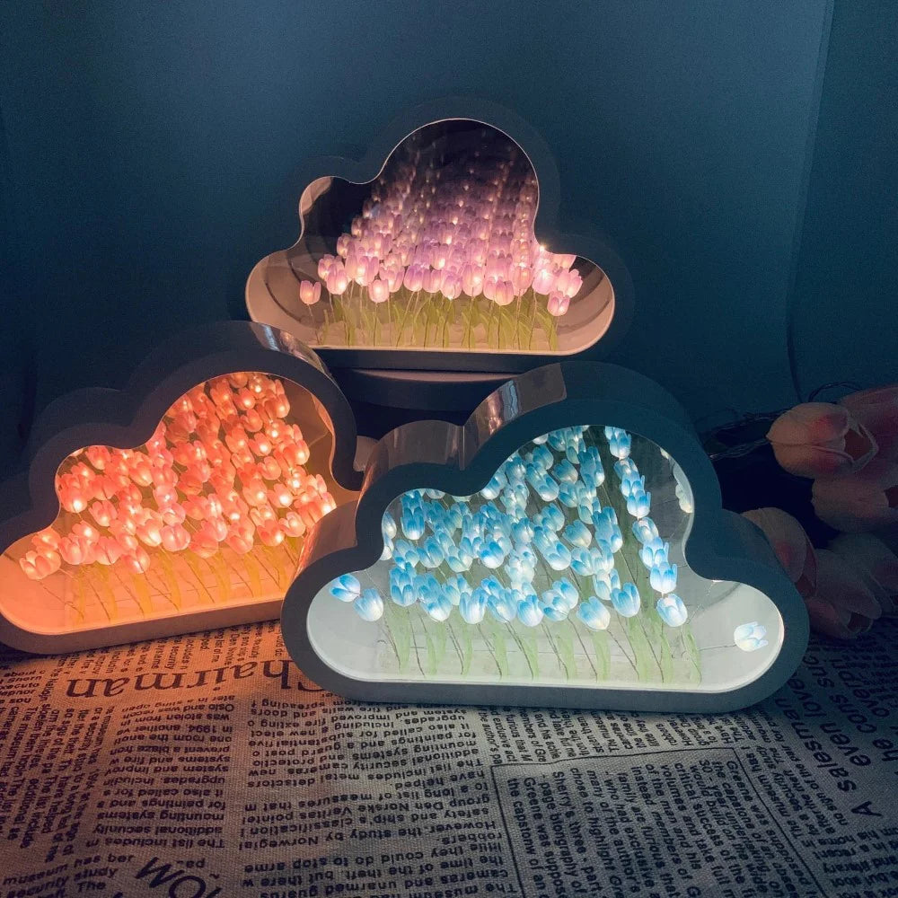 Infinite Bloom Cloud Mirror Night Light