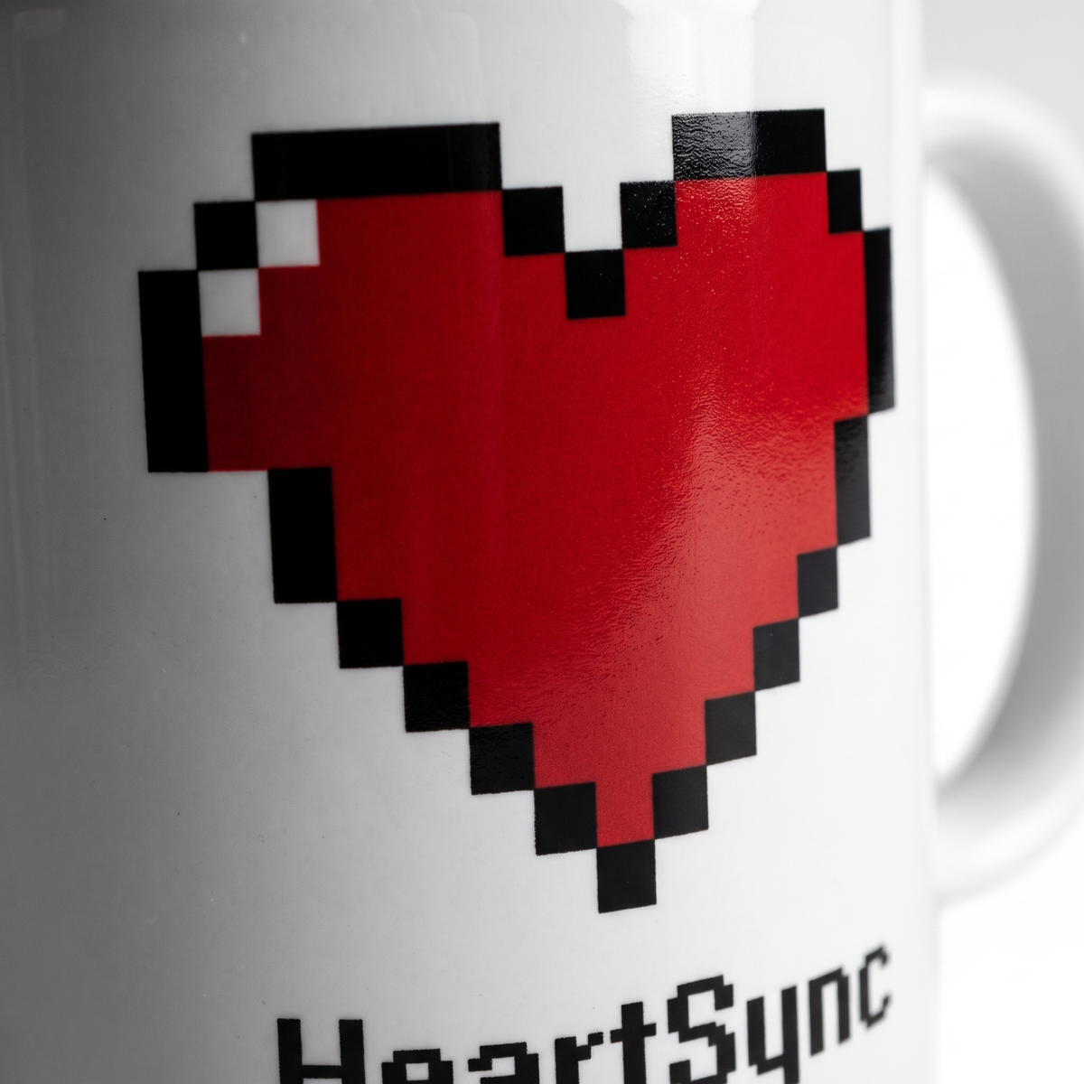 HeartSync Pixel Heart Mug